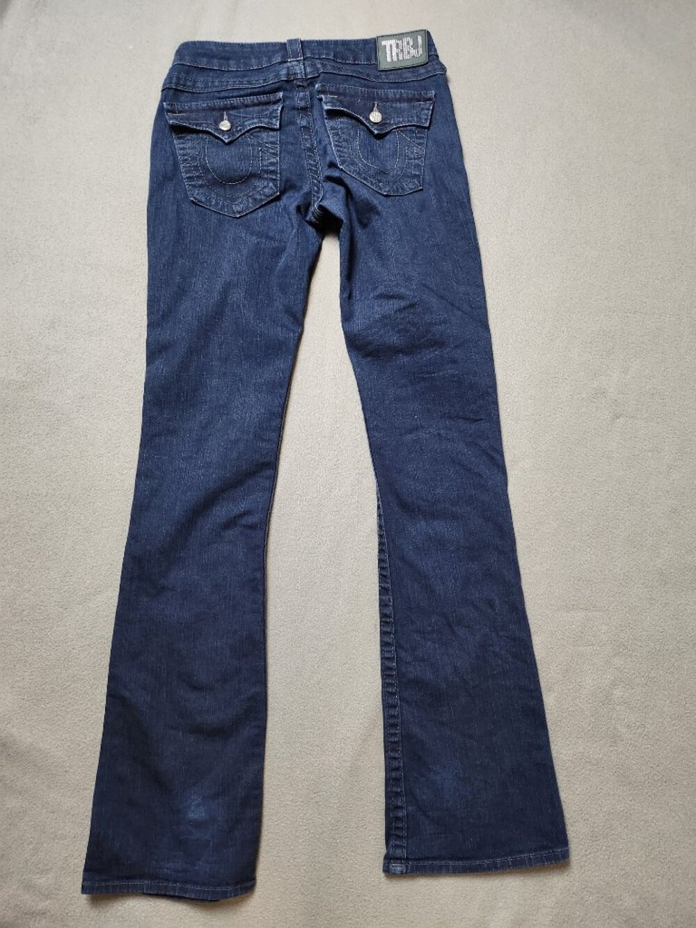 True Religion Becky Bootcut Jeans Women's 27 Dark Wash Rhinestone Made in USA
